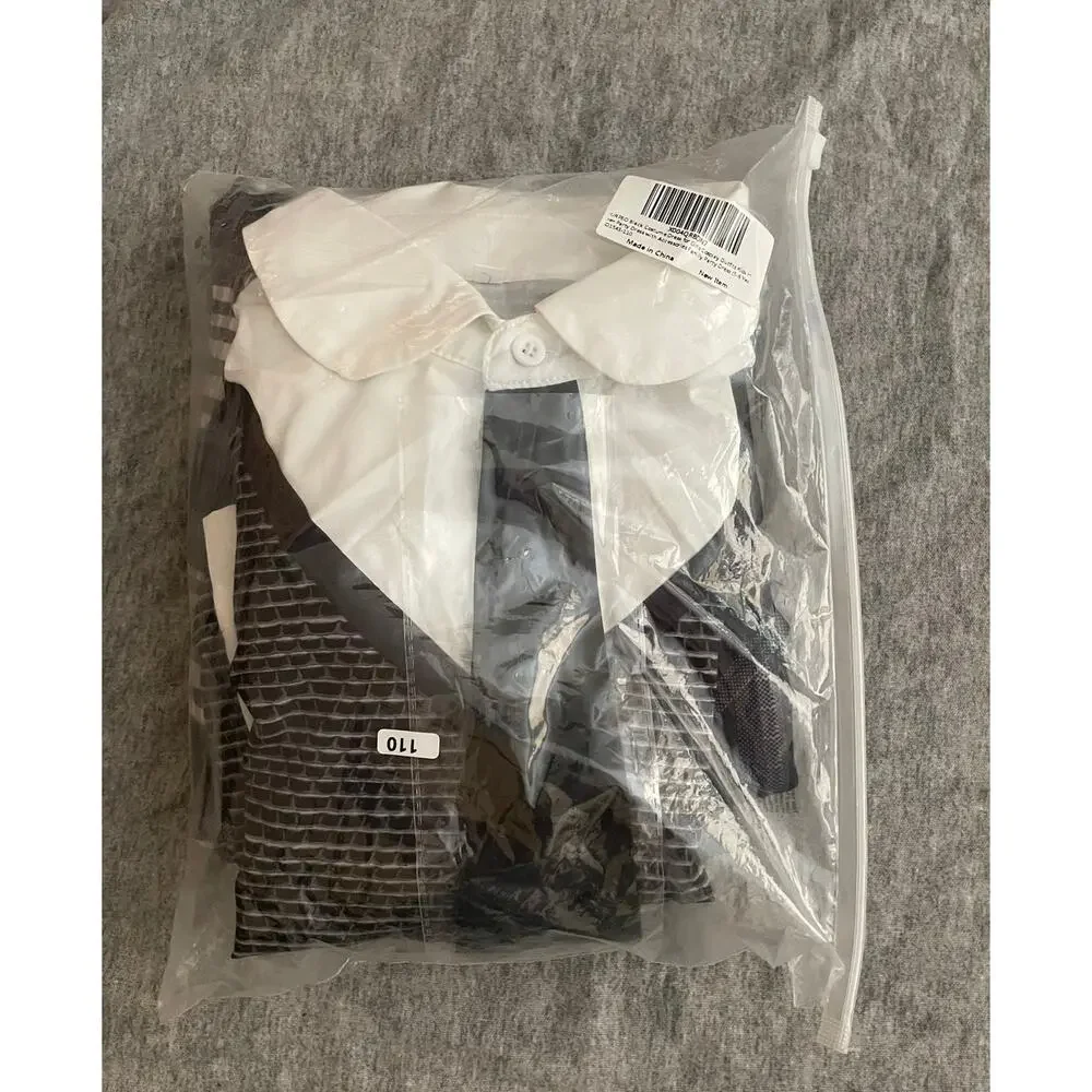 Newt Wednesday Uniform Kids Size 4-5 yrs- 110 Black White Halloween Costume